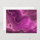 Royal Lila und Gold Agate Abstrakt Postkarte (Vorne/Hinten)