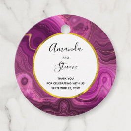 Royal Lila und Gold Agate Abstrakt Vielen Dank Geschenkanhänger