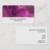 Royal Lila und Gold Agate Abstrakt Visitenkarte (Vorne/Hinten)