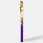 Royal Lila und Gold Glitzer Glam Case-Mate iPhone Hülle (Rückseite / Links)