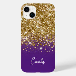 Royal Lila und Gold Glitzer Glam Case-Mate iPhone 14 Plus Hülle