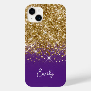 Royal Lila und Gold Glitzer Glam Case-Mate iPhone 14 Plus Hülle