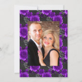 Royal Lila und Silver Floral Wedding Foto Save The Date (Rückseite)