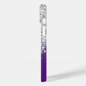 Royal Lila und Silver Glitzer Glam Case-Mate iPhone Hülle (Rückseite / Links)