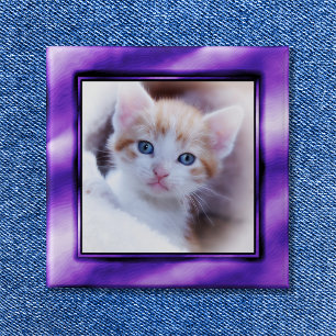 Royal Lila und White Ombre Foto Frame Button