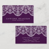 Royal Lila Verzierte marokkanische Lace Business C Visitenkarte (Vorne/Hinten)