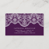 Royal Lila Verzierte marokkanische Lace Business C Visitenkarte (Rückseite)