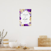 Royal Lila Violet Gold Blumenkarten & Geschenke Poster (Küche)