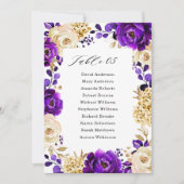 Royal Lila Violet Gold Botanic Seating Chart I Einladung (Vorderseite)
