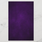 Royal Lila Violet Gold Botanische Hochzeitsmenü (Rückseite)