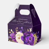 Royal Lila Violet Gold Botanisches Brautparty Geschenkschachtel (Rückseite)