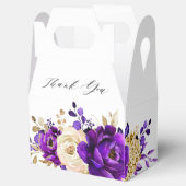 Royal Lila Violet Gold Botanisches Brautparty Geschenkschachtel (Geöffnet)