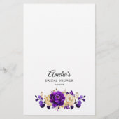 Royal Lila Violet Gold Brautparty Game (Rückseite)