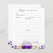 Royal Lila Violet Gold Brautparty Rezept (Vorne/Hinten)