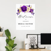 Royal Lila Violet Gold Brautparty Willkommen Poster (Heimbüro)