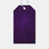 Royal Lila Violet Gold Floral Botanische Hochzeit Geschenkanhänger (Rückseite)