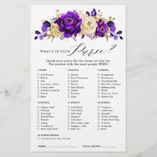 Royal Lila Violet Gold Floral Brautparty Game