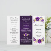 Royal Lila Violet Gold Wedding Dreifachprogramm (Stehend Vorderseite)