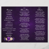 Royal Lila Violet Gold Wedding Tri Fold Program (Rückseite)