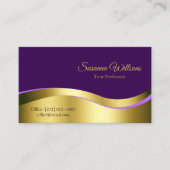 Royal Lila Wavy Gold Dekoration mit Foto Elegant Visitenkarte (Vorderseite)