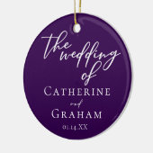 Royal Lila Wedding Personalisiertes Foto Weihnacht Keramik Ornament (Links)