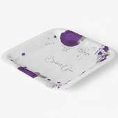 Royal lila & weiß Blume Teller aus Silberpapier (Gewinkelt)