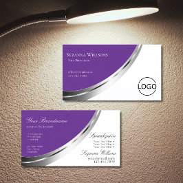 Royal Lila White mit Silver Decoder und Logo Visitenkarte