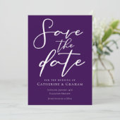 Royal Lila White Typografy Abend Save The Date (Stehend Vorderseite)
