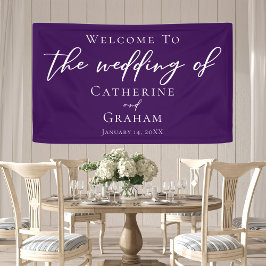 Royal Lila White Typografy Abend Wedding Banner