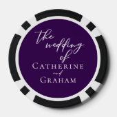 Royal Lila White Typografy Personalisiert Wedding Pokerchips (Rückseite)
