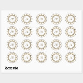 Royal Lilie Monogram Runder Aufkleber (Blatt)