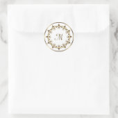 Royal Lilie Monogram Runder Aufkleber (Tasche)