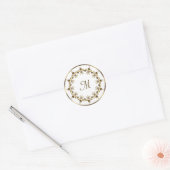 Royal Lilie Monogram Runder Aufkleber (Umschlag)