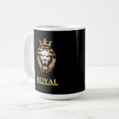 Royal Lion King - Crowned Majestät Design Kaffeetasse (Vorderseite Links)
