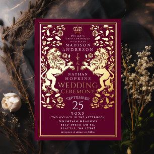 Royal Lion Mittelalterliche Hochzeit  Folieneinladung
