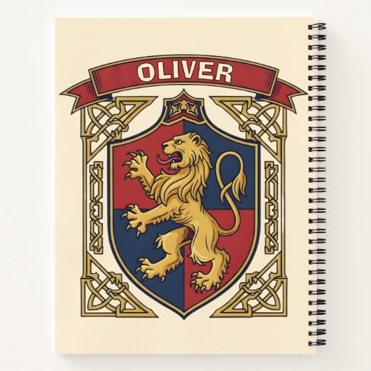 Royal Lion Rampant Coat of Arms Celtic Knotwork Notizblock (Rückseite)