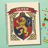 Royal Lion Rampant Coat of Arms Celtic Knotwork Notizblock