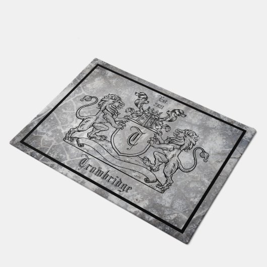 Royal Lions Wappen Door Mat Fußmatte (Schrägansicht)