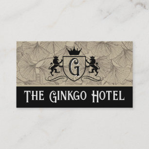 Royal Lions Wappen Vintag Ginkgo-Muster Visitenkarte