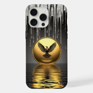 🦅 Royal Liquid Gold Eagle Metallic Drip Luxus iPhone 15 Pro Max Hülle