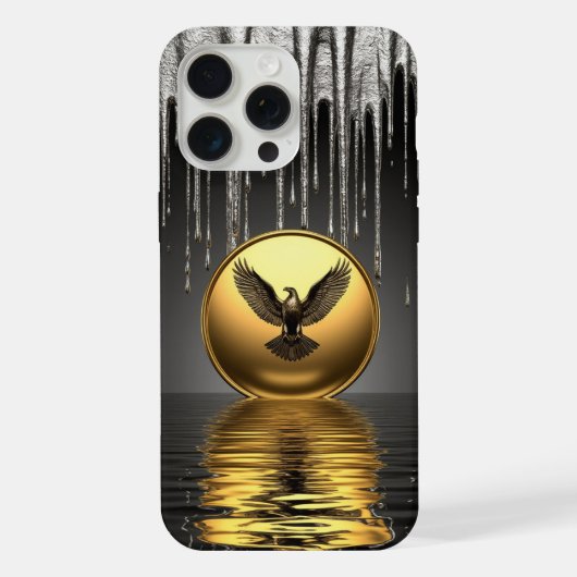 🦅 Royal Liquid Gold Eagle Metallic Drip Luxus iPhone Hülle (Rückseite)