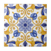 Royal Lisbon Scrollwork Elegant Portuguese Blue Fliese (Vorderseite)