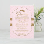 Royal Little Princess Blush Baby Dusche Einladung (Stehend Vorderseite)