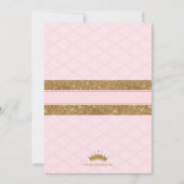 Royal Little Princess Blush Baby Dusche Einladung (Rückseite)