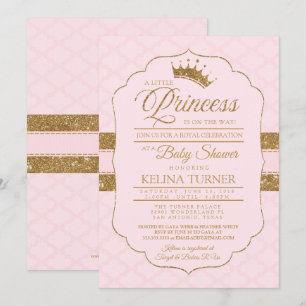 Royal Little Princess Blush Baby Dusche Einladung