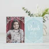 Royal Little Princess Foto Einladung (Stehend Vorderseite)