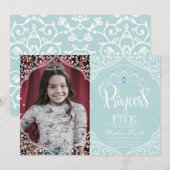 Royal Little Princess Foto Einladung (Vorne/Hinten)