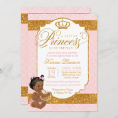 Royal Little Princess Pink and Gold Baby Dusche Einladung (Vorne/Hinten)