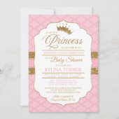 Royal Little Princess Pink Baby Dusche Einladung (Vorderseite)
