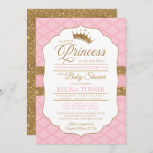 Royal Little Princess Pink Baby Dusche Einladung
